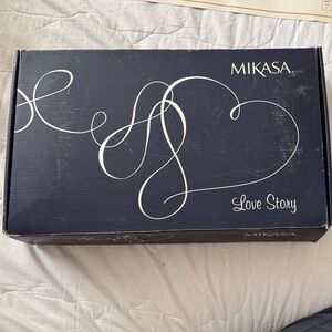 Mikasa Love Story Cake Knife & Server. Two Champagne Glasses
